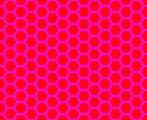 Red honeycomb mosaic. Seamless vector illustration.  
