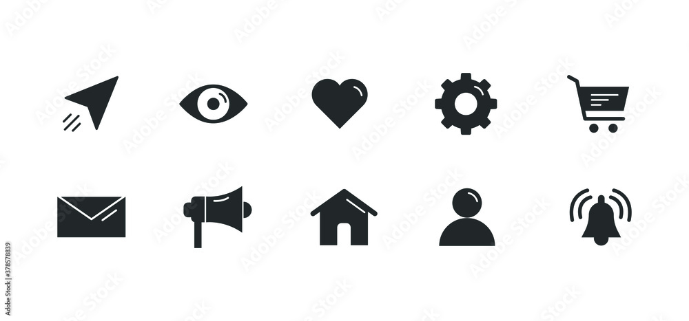 Poster set of icons for web and mobile app