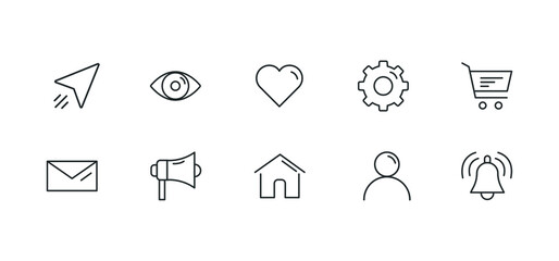 set of icons for web and mobile app