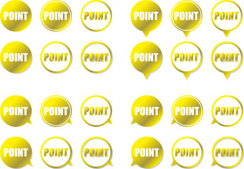 アピールポイント用の四角形フキダシアイコン オレンジ色グラデーションのセット Wall Mural Tota