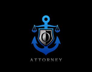 Marine Law O Letter Logo. Perfect for for law firm, company, lawyer or attorney office logo.