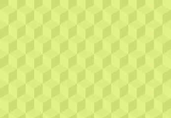 Green background with 3d squares. Seamless vector Illustration. Geometric design for web, print for wrapping, fabric, poster, etc.