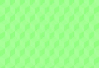 Green background with 3d squares. Seamless vector Illustration. Geometric design for web, print for wrapping, fabric, poster, etc.