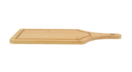 Bamboo cutting board isolated on white background	