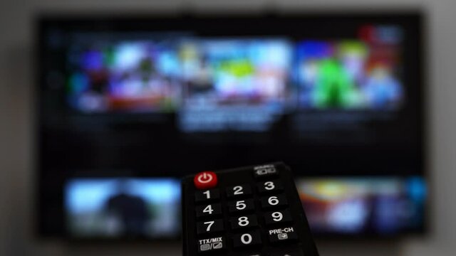 Remote control pointing on Smart TV.