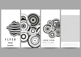 The minimalistic vector illustration of the editable layout of flyer, banner design templates. Trendy geometric abstract background in minimalistic flat style with dynamic composition.