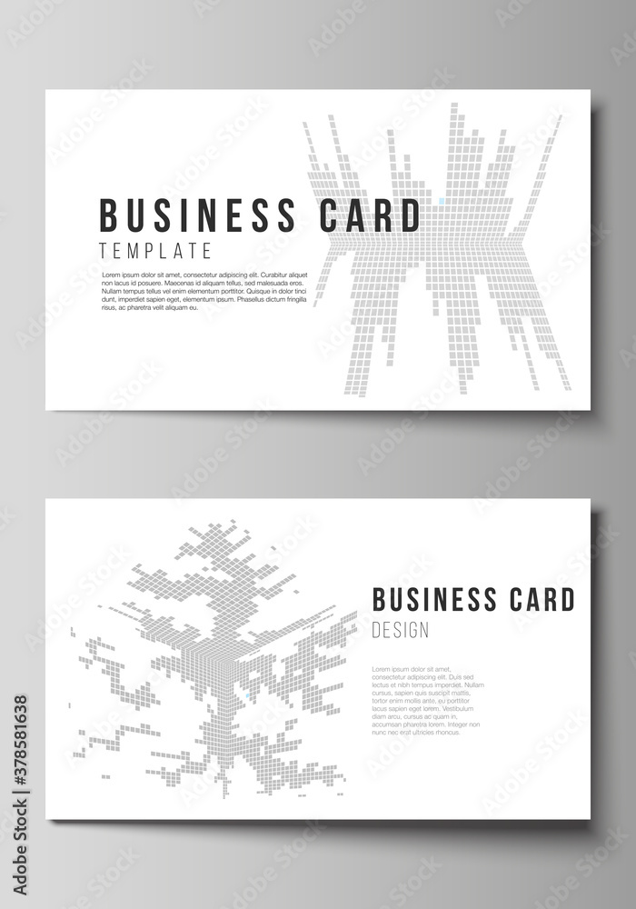 Poster the minimalistic abstract vector illustration of the editable layout of two creative business cards 