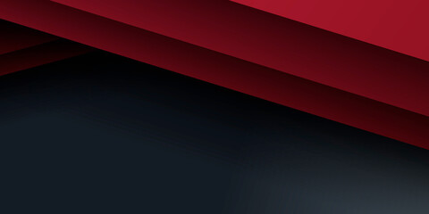 Abstract black and red tech 3D banner design 