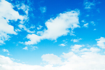 もくもくした雲の多い青い空