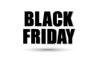 Vector illustration of black friday sale banner on transparent background.