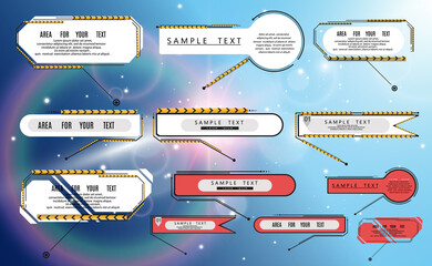 Layout element for web, brochure, infographic. Digital callouts titles on a transparent background .Vector illustration.