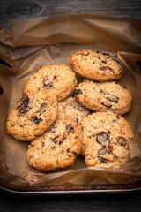 Homemade biscuits fresh out of the oven in a baking try