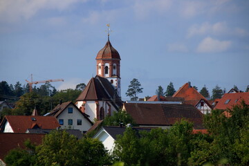 Fototapeta na wymiar Blick auf den Ort Wimsheim Landkreis Pforzheim