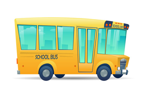 School Bus On White Background
