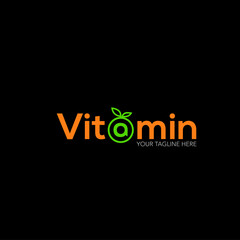 Vitamin logo design. Letter A logo design inside fruit icon