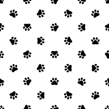 Seamless pattern with paws