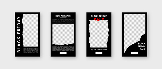 Social media template. Trendy editable social media stories template. Mockup isolated. Template design. Vector illustration.