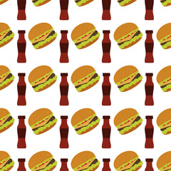 Vector Pattern Burger Takeaway Fast Food Lunch