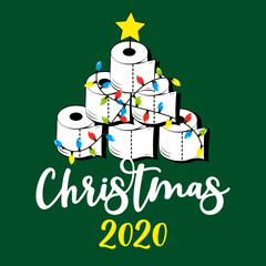 Christmas 2020 - Funny greeting card for Christmas in covid-19 pandemic self isolated period.