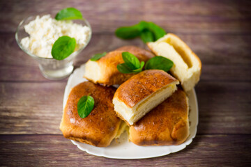 sweet homemade baked cakes with cottage cheese