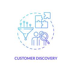 Customer discovery concept icon. Customers development frameworks variety. Moder company service improvement advices idea thin line illustration. Vector isolated outline RGB color drawing