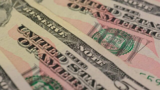Dollar macro background. 50 American dollars closeup detail. The United States of America Federal Reserve.
