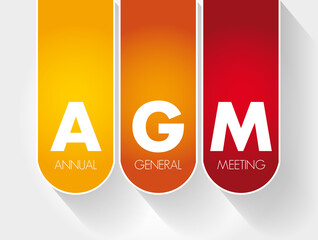 AGM - Annual General Meeting acronym, business concept background