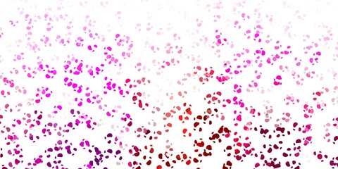 Light pink vector texture with memphis shapes.