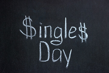 
Singles Day chalkboard lettering. Celebration in China
