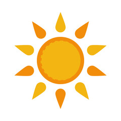 sun summer weather icon flat style