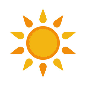 sun summer weather icon flat style