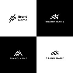 monogram initial letter nm logo design vector