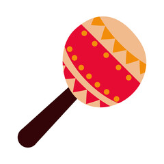 maraca music instrument celebration icon flat style