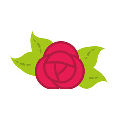 flower leaves floral decoration nature icon flat style