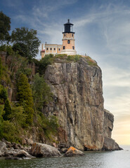 View of the Split Rock Lighthouse along the North Shore of Lake Superior in Minnesota. - 378591275