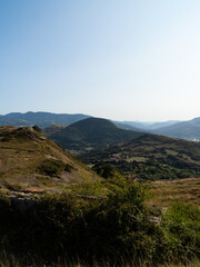 Landscape, green hills near the coast of Bilbao