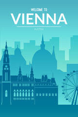 Fototapeta premium Vienna, Austria famous city scape view background.