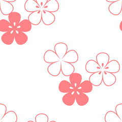 Flower seamless pattern. Vector background.