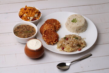 Navratri Upwas Thali / Fasting food platter.