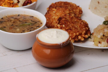 Navratri Upwas Thali / Fasting food platter.