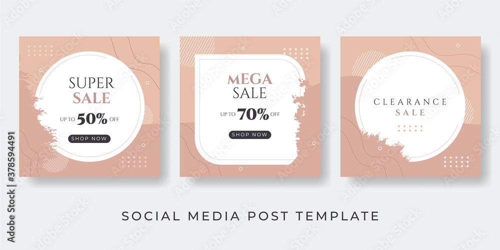 Poster social media stories and post creative vector set. background template with copy space for text and 