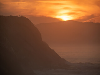 sunset on the coast of zumaia.