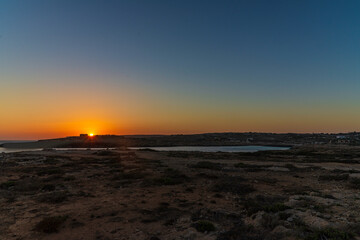 Fototapeta na wymiar sunset in Lampedusa