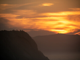sunset on the coast of zumaia.