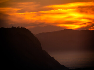 sunset on the coast of zumaia.