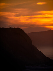 sunset on the coast of zumaia.
