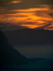 sunset on the coast of zumaia.