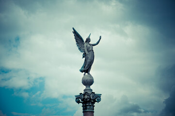 Copenhagen, Denmark - Angel statue, Ivar Huitfeldt Column, constructed in 1886