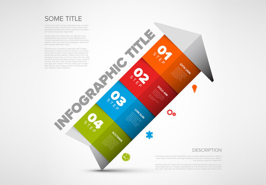 Four Color Folded Paper Process Infographic