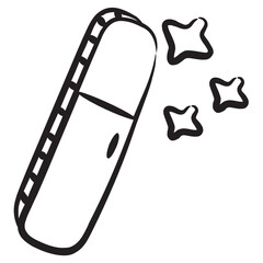 
Line design of wand icon, a light weight rod or stick  
